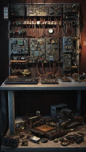 circuitry,electronic waste,electrical supply,transistors,workbench,switchboard operator,oscilloscope,circuit board,circuit component,circuit breaker,scientific instrument,control desk,electrical planning,projectionist,control panel,open hardware,the boiler room,radio receiver,power supply,tube radio,Illustration,American Style,American Style 10