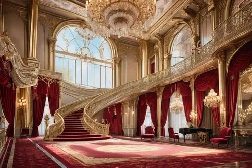 ornate room,royal interior,ballroom,grand piano,rosenkavalier,crown palace,europe palace,ornate,the piano,grandeur,ballrooms,baccarat,opulence,mikhailovsky,baroque,opulently,pianoforte,steinway,concert hall,ritzau,Illustration,Abstract Fantasy,Abstract Fantasy 23