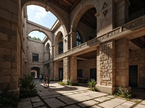 theed,archways,courtyards,porticus,cryengine,narthex,cloisters,courtyard,cloister,3d rendering,palace of knossos,caravansary,inside courtyard,arcaded,celsus library,kotor,3d rendered,render,caravanserais,caravanserai