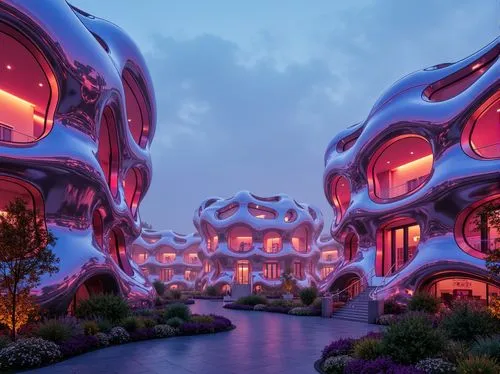 futuristic landscape,futuristic architecture,shanghai disney,cube stilt houses,futuristic art museum,fantasy city,3d fantasy,dubai garden glow,alien world,ecotopia,imagineering,fantasy world,biospheres,the disneyland resort,dragon palace hotel,mushroom landscape,garden by the bay,fairy world,imagineers,arcology