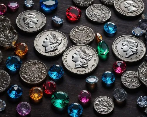 tokens,silver pieces,coins,trinkets,eight treasures,treasures,coins stacks,precious stones,fairy tale icons,silver coin,semi precious stones,game pieces,grave jewelry,token,rupees,coin,hoard,jewelry manufacturing,rainbeads,mod ornaments,Photography,General,Fantasy