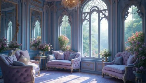 ornate room,tearoom,dandelion hall,peignoir,blue room,victorian room,bay window,sunroom,sitting room,breakfast room,afternoon tea,beauty room,conservatory,high tea,highgrove,bedchamber,the little girl's room,dreamhouse,interiors,opulence,Photography,General,Realistic