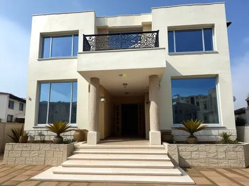 modern and unique façade

,the white house has lots of windows and steps,dunes house,stucco frame,modern house,fresnaye,gold stucco frame,condominia