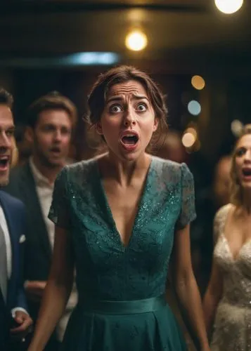 A surprised look during a party,an image of a woman making a surprised face,bridezilla,bridesmaid,milioti,mother of the bride,the girl's face,wedding icons,scherfig,matrimonio,the bride,wedding photo,