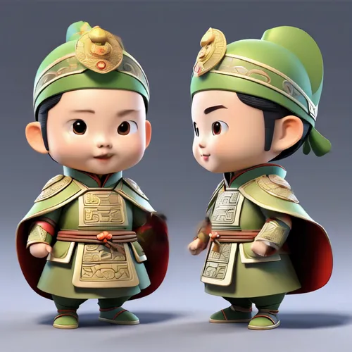 kewpie dolls,3d model,shuanghuan noble,kewpie doll,monchhichi,baozi,cute cartoon character,kokeshi,monkey soldier,the terracotta army,genghis khan,chinese icons,kokeshi doll,gnome,xing yi quan,roman s