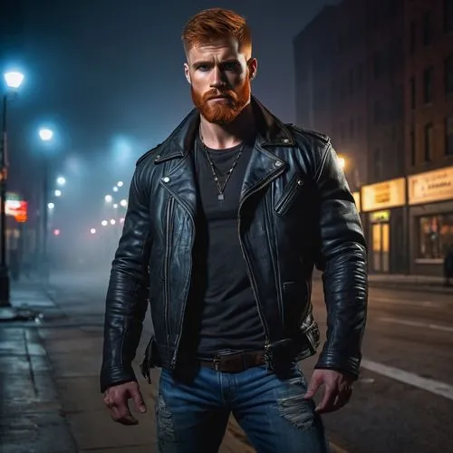 ginger rodgers,leather jacket,enforcer,leather,dean razorback,biker,bolero jacket,meat kane,lincoln blackwood,male model,kahn,ryan navion,ranger,austin stirling,brock coupe,merle black,black leather,renegade,jacket,male character,Illustration,American Style,American Style 07