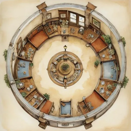 panopticon,orrery,avernum,temporum,round house,sanctorum,Illustration,Realistic Fantasy,Realistic Fantasy 14