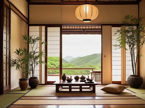 japanese-style room,ryokan,tea ceremony,teahouse,tatami,amanresorts,dojo,teahouses,ryokans,bamboo curtain,asian architecture,zen garden,tea zen,japanese zen garden,sitting room,beautiful japan,bamboo plants,shangri,veranda,japan landscape,Conceptual Art,Sci-Fi,Sci-Fi 17