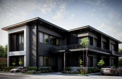 BLACK THEME, BLACK EXTERIOR WALLS,modern house,3d rendering,new housing development,build by mirza golam pir,modern architecture,frame house,residential house,cubic house,timber house,landscape design