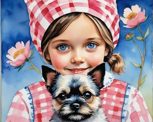 girl with dog,child portrait,little boy and girl,boy and dog,vintage boy and girl,girl in the kitchen,oil painting,girl with bread-and-butter,oil painting on canvas,girl portrait,girl in flowers,girl and boy outdoor,girl picking flowers,cloves schwindl inge,the french bulldog,terrier,kids illustration,shih tzu,veterinary,portrait of a girl,Photography,General,Realistic