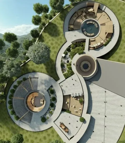 ecovillages,earthship,round house,landscape design sydney,roof landscape,biospheres,cohousing,ecovillage,treehouses,3d rendering,sky space concept,roof garden,solar cell base,garden design sydney,landscape designers sydney,futuristic architecture,tree house hotel,cubic house,circular staircase,arcology,Photography,General,Realistic