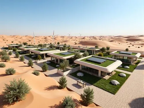 masdar,solar cell base,3d rendering,dunes house,semidesert,ecovillages,dubailand,landscapre desert safari,desert landscape,cube stilt houses,sketchup,new housing development,housing estate,desert desert landscape,suburbanized,martyr village,stone desert,desertification,amanresorts,quatar