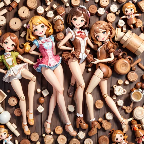 wood angels,love live,dolls,sewing pattern girls,wooden doll,joint dolls,wooden figures,fashion dolls,paper dolls,bottle corks,designer dolls,pile of wood,doll figures,doll kitchen,wood chips,butterfly dolls,wooden background,cola bottles,wood background,the pile of wood,Anime,Anime,General