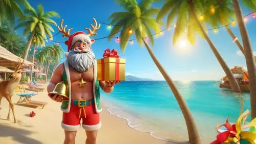 santa claus at beach,christmas on beach,travelocity,christmas island,christmasbackground,north pole,christmas trailer,christmas background,santa claus with reindeer,christmas wallpaper,st claus,santaland,santa claus,bula,roelf,claus,feliz navidad,santa,elf,christmas santa