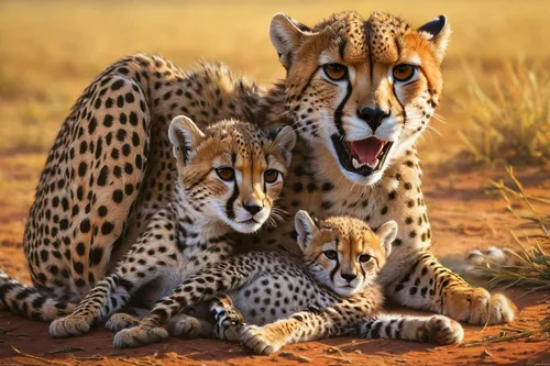 cheetah and cubs,cheetah mother,cheetahs,mother and children,mother with children,the mother and children,family outing,motherhood,mothers love,harmonious family,mom and kittens,cheetah cub,families,motherly love,serengeti,cheetah,big cats,happy family,cat family,family portrait,Conceptual Art,Fantasy,Fantasy 13