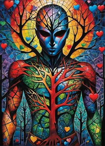 colorful tree of life,root chakra,earth chakra,heart chakra,pachamama,tree of life,mantra om,psychedelic art,connectedness,mother earth,shamanism,indigenous painting,kundalini,shamanic,bodypainting,surya namaste,buddha,chakras,yogananda,ayurveda,Art,Artistic Painting,Artistic Painting 45