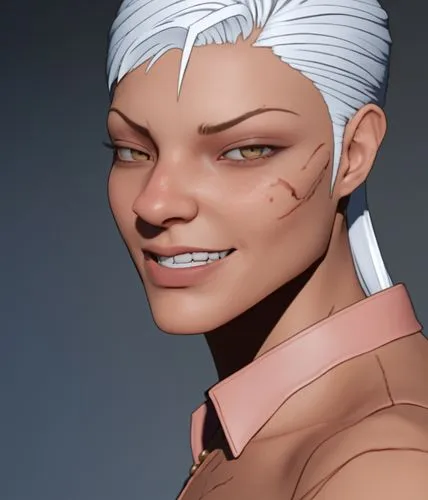 an animated animation avatar with blonde hair and white hair,sakazaki,ororo,anakara,scorpia,kosmea,sokka,Photography,General,Realistic