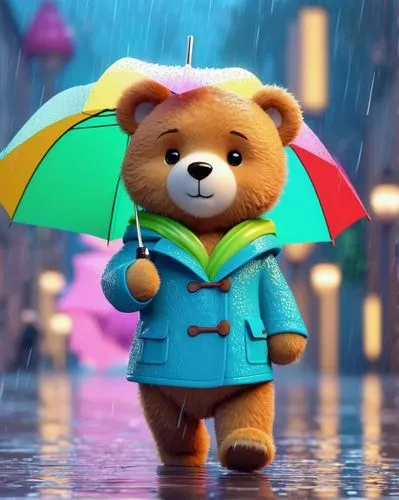 walking in the rain,raincoat,fox in the rain,in the rain,raindops,paddington,cute bear,rainy day,3d teddy,raining,rainy,cute cartoon character,rain,rainwear,teddy bear,teddybear,teddy bear crying,rainy weather,heavy rain,theodore,Unique,3D,3D Character