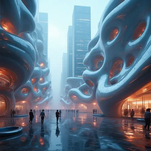 futuristic art museum,futuristic landscape,futuristic architecture,arcology,sci fiction illustration,morphosis,cybercity,alien world,heatherwick,lifeforms,scifi,biomorphic,alien planet,futuristic,protoplasmic,fractal environment,sci - fi,sci fi,futurist,morphogenesis,Photography,General,Realistic