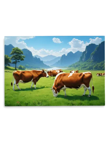 cows on pasture,landscape background,holstein cattle,mountain cows,bovines,simmental cattle,oxen,allgäu brown cattle,farm background,vaches,simmental,cowpland,dairy cattle,livestock farming,alpine pastures,mountain cow,cartoon video game background,dairy cows,holsteiners,emmental,Illustration,Abstract Fantasy,Abstract Fantasy 17