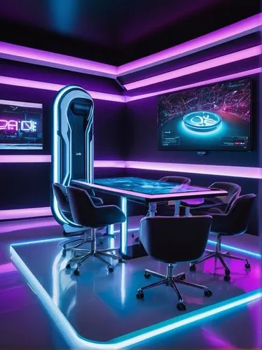 ufo interior,computer room,neon human resources,computer desk,neon coffee,sci fi surgery room,80's design,desk,cyber,creative office,neon lights,neon arrows,game room,new concept arms chair,blur office background,neon light,cosmetics counter,cinema 4d,neon,modern office,Photography,Fashion Photography,Fashion Photography 08