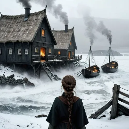 She came to him toward morning.

She entered very carefully, moving silently, floating through the chamber like a phantom in the storm, thunders strikes when splashing the giant waves,blackhouse,katte