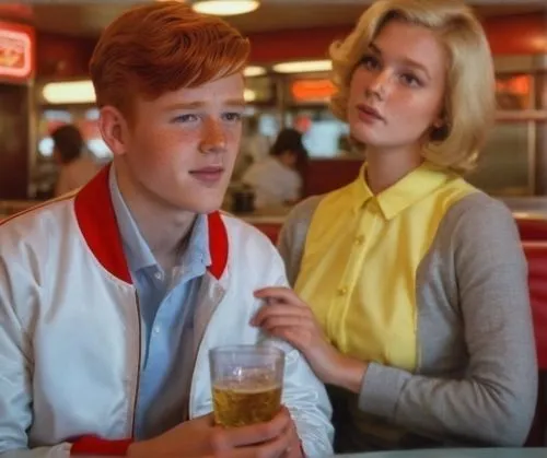 background,vintage boy and girl,retro diner,50s,fifties,60s,1960's,soda fountain,1950s,50's style,1950's,1965,vintage man and woman,soda shop,young couple,60's icon,1967,teens,ford prefect,retro women