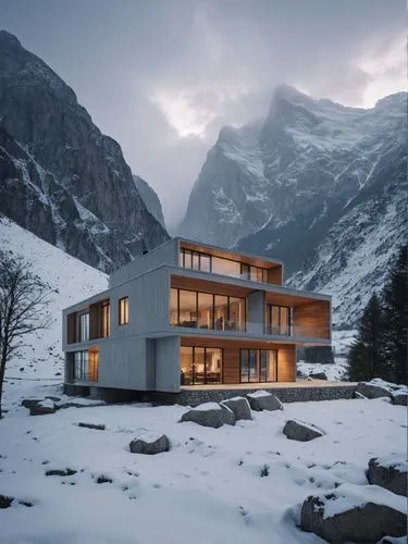 house in mountains,house in the mountains,mountain hut,winter house,swiss house,avalanche protection,Photography,General,Realistic