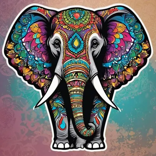 mandala elephant,elephant,circus elephant,elephunk,girl elephant,elefante,elefant,ganesha,pink elephant,cartoon elephants,blue elephant,triomphant,asian elephant,elephant line art,water elephant,vinayak,pachyderm,silliphant,elephantine,elephants,Unique,Design,Sticker