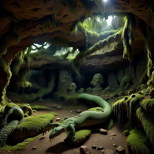 swampy landscape,pit cave,mushroom landscape,cave,ravine,lava cave,elven forest,cave tour,cartoon video game background,fantasy landscape,fractal environment,virtual landscape,3d render,undergrowth,karst landscape,fairy forest,sea cave,forest glade,3d fantasy,lava tube