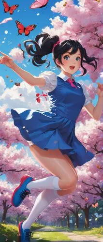 japanese sakura background,chidori is the cherry blossoms,sakura background,sakura blossom,the cherry blossoms,sakura blossoms,flying girl,takato cherry blossoms,cherry petals,sakura flower,sakura trees,sakura tree,anime japanese clothing,falling flowers,cherry blossoms,sakura flowers,cherry blossom,spring background,cherry blossom festival,girl in flowers,Illustration,Japanese style,Japanese Style 18