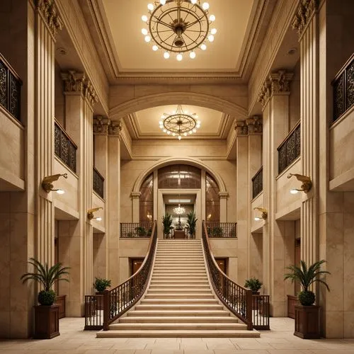 emirates palace hotel,hallway,foyer,entrance hall,hotel hall,lobby,hotel lobby,gleneagles hotel,intercontinental,kempinski,luxury hotel,cochere,grand hotel europe,staircase,art deco,corridors,corridor,entranceway,rosecliff,outside staircase