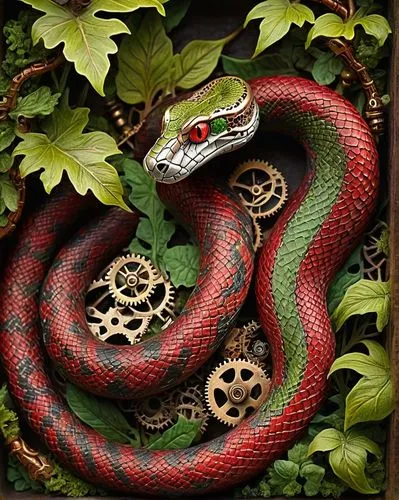 lampropeltis,vipera,powelliphanta,liophis,red tailed boa,reticulatus,emperor snake,herpetofauna,pitviper,pantherophis,nonvenomous,garter snake,vasoconstrictor,venomous snake,serpent,serpiente,slithered,keelback,nagas,quetzalcoatl,Illustration,Realistic Fantasy,Realistic Fantasy 13