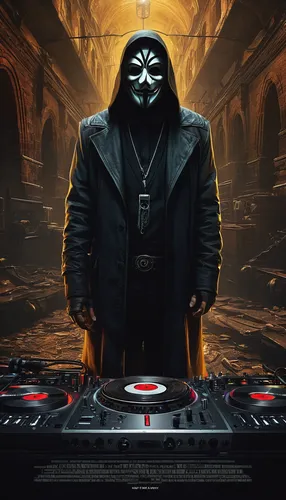 dj,v for vendetta,hooded man,anonymous,old elektrolok,anonymous mask,anonymous hacker,jigsaw,archimandrite,vader,rasputin,doctor doom,covid-19 mask,magneto-optical disk,electronic music,reaper,vynil,vendetta,grimm reaper,freemason,Art,Classical Oil Painting,Classical Oil Painting 18