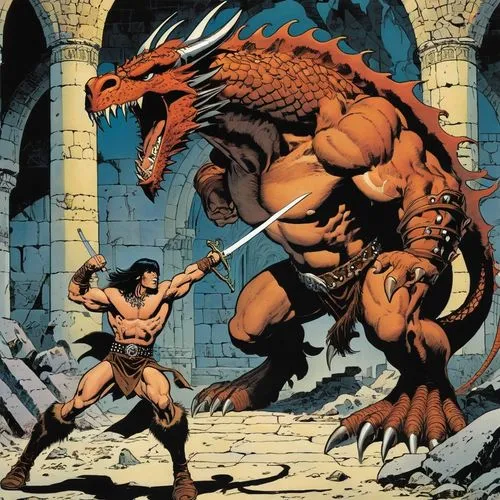 kraven,corben,surtur,frazetta,buscema,namor,Illustration,Children,Children 02