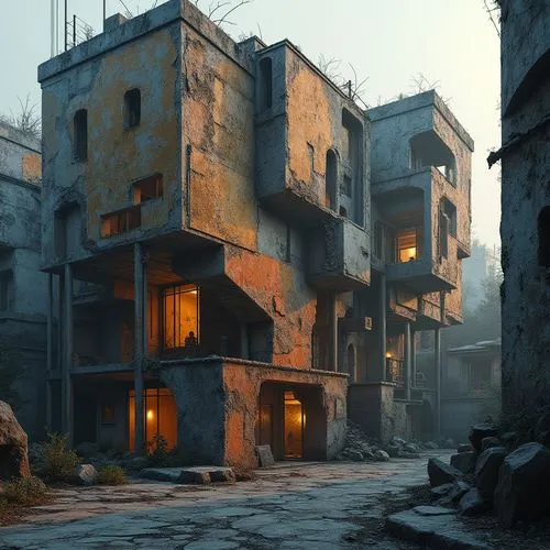 cosmodrome,postapocalyptic,dishonored,scampia,ruin,dereliction,slums,teardowns,ruins,casbah,destroyed city,hashima,tenements,karnak,tenement,theed,varsavsky,slum,industrial ruin,outpost,Photography,General,Realistic