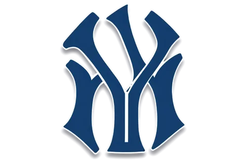 New York Yankees logo, baseball emblem, interlocking NY letters, blue and white colors, classic font, 3D metallic texture, shiny surface, circular shape, bold outline, iconic symbol, solo, centered co