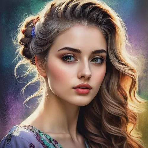 fantasy portrait,romantic portrait,mystical portrait of a girl,girl portrait,world digital painting,behenna,Photography,Documentary Photography,Documentary Photography 25