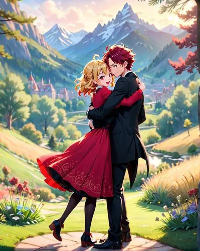 sorina,horrobin,ermione,romantic scene,valentines day background,nairiku,Anime,Anime,Cartoon