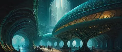 sci fiction illustration,futuristic landscape,gondolin,fantasy landscape,rivendell,ringworld,futuristic architecture,silmarillion,fantasy picture,fantasy art,hall of the fallen,schuiten,citadels,arcology,schuitema,erebor,asgard,thingol,mirkwood,bioshock,Conceptual Art,Daily,Daily 14