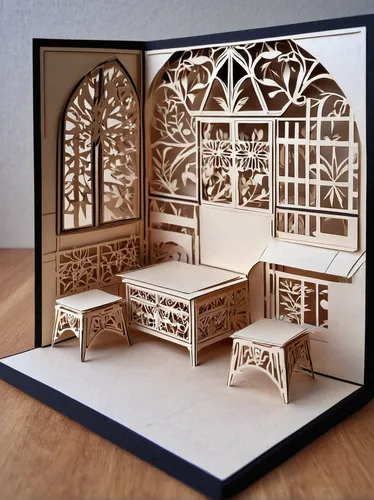 miniature house,dolls houses,the laser cuts,wooden mockup,model house,writing desk,desk organizer,paper art,doll house,3d mockup,wooden frame construction,wooden construction,printing house,wooden desk,bookcase,construction set,dog house frame,room divider,woodwork,frame house,Unique,Paper Cuts,Paper Cuts 03