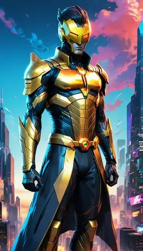 steel man,nova,knight armor,dark blue and gold,gold wall,gold and purple,kryptarum-the bumble bee,armored,knight,gold colored,thanos,metallic,paladin,steel,scales of justice,purple and gold,yellow-gold,sigma,bumblebee,armor,Conceptual Art,Fantasy,Fantasy 02