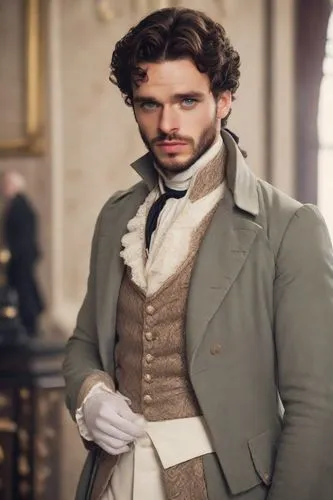 Handsome man dressed as Benedict Bridgerton
Style by the Bridgerton series. 
Bridgerton. He is elegant. ,poldark,vicomte,austen,fitzwilliam,pemberley,jarndyce,branwell,hamilton,dickensian,smollett,nor