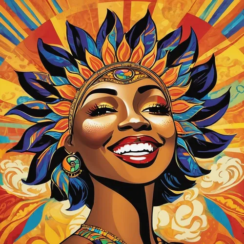 african woman,african art,afro-american,african culture,african american woman,afroamerican,afro american,sun of jamaica,boho art,afro american girls,pachamama,beautiful african american women,black woman,brazil carnival,prosperity and abundance,radiate,adobe illustrator,headdress,fruit of the sun,african,Illustration,Realistic Fantasy,Realistic Fantasy 21