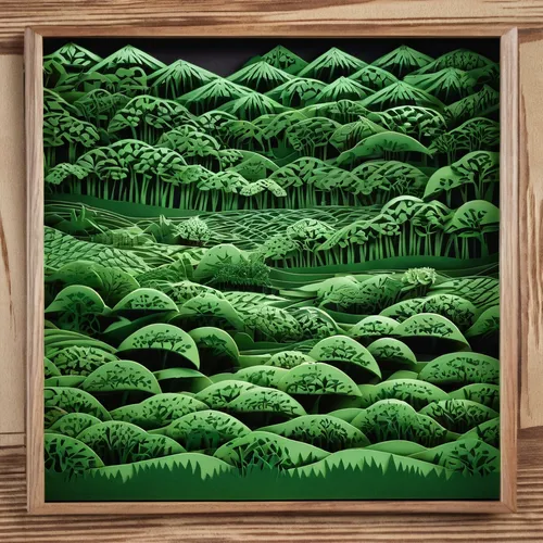 trees with stitching,spruce-fir forest,cool woodblock images,coniferous forest,green folded paper,japanese zen garden,kangkong,bamboo frame,japanese waves,wood art,japanese wave paper,spruce forest,framed paper,green forest,wood board,botanical frame,wave wood,green landscape,fir forest,forest landscape,Unique,Paper Cuts,Paper Cuts 03