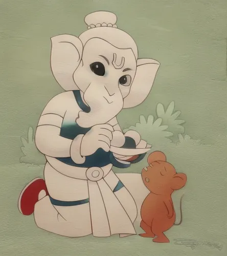 paper quill,ganpati,lord ganesha,cute cartoon image,ganesh,ganesha,monkey with cub,lord ganesh,hanuman,bansuri,shehnai,dharma,janmastami,babi panggang,cute cartoon character,yogi,auspicious,monkey sol