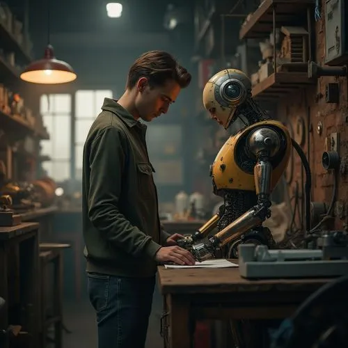 man with a computer,technician,autoworker,handcrafting,soldering,mechanic