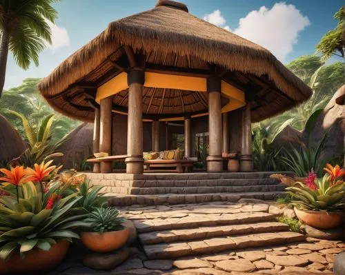 polynesian,tropical house,tropical island,heiau,polynesia,aztec,cabana,polyneices,kanaloa,tikis,cabanas,sansar,tahiti,neotropical,dojo,windward,biomes,tambu,tropical bloom,tanoa,Art,Classical Oil Painting,Classical Oil Painting 40