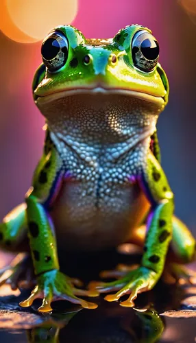 macro photo, a beautiful frog, glowing lights, beautiful magical sparkles, vibrant whimsical colors <lora:ral-frctlgmtry:1> ral-frctlgmtry,frog background,pacific treefrog,frog through,frog,woman frog