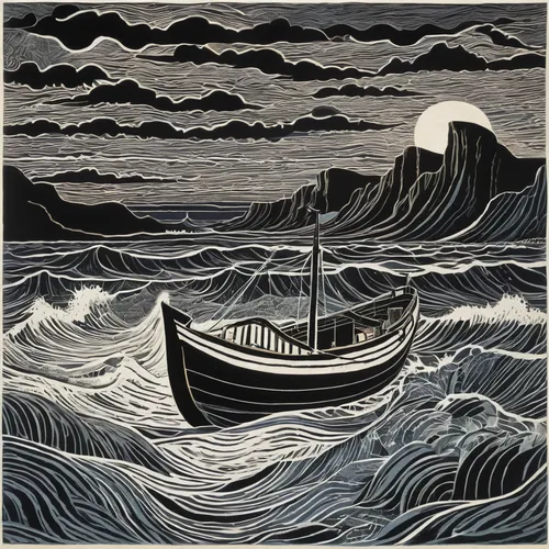 Create a suspenseful storyline where Nigel and Marianne are stranded during a stormy night.,david bates,cool woodblock images,olle gill,wherry,roy lichtenstein,woodblock prints,vincent van gough,storm